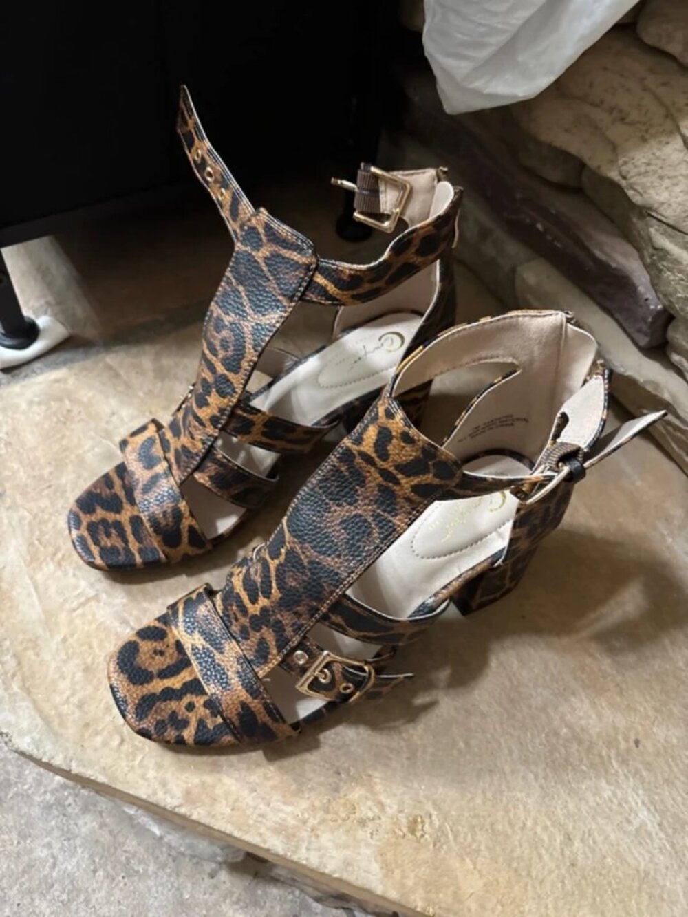 Leopard print sandals